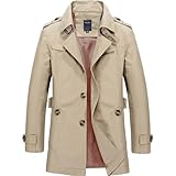 SRZYMJ Mantel Herren Leder Wintermantel Übergangsjacke Mit Kapuze Outdoorjacke Leicht Jacke Leicht...