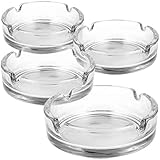 com-four® 4x Aschenbecher aus Glas - Abascher für Haushalt und Gastronomie - Glasaschenbecher für...