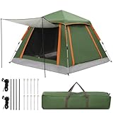 HAUSPROFI Zelt 2-3 Perosonen Pop Up Zelt, Camping Zelt mit Vorzelt Fenster, Große Wasserdicht...