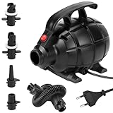 QWORK® Elektrische Luftpumpe 600W, Leise & Tragbare Pumpe mit 5 Düsen, Ideal für Air Track...