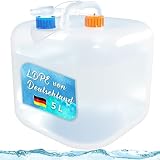 Reinalin Wasserkanister Faltbar 5L - Wassertank mit Hahn Camping Trinkwasserkanister 100% Dicht -...