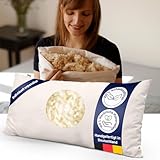 just relaxed Schafschurwoll-Kissen 40 x 60 cm – Formstabiles Schlafkissen mit Baumwoll-Bezug –...