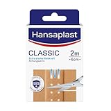 Hansaplast Classic Pflaster (2 m x 6 cm), zuschneidbare Wundpflaster mit extra starker Klebkraft &...