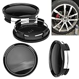 4 Stück Schwarz Felgenkappen Ersetzen,Radnabenkappen für Autos,ID 75 mm OD 69 mm Radnaben...