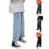 Herren-Jeans mit weitem Bein, Y2K-Jeans, trendige Harajuku-Hose, gerades Bein, Skaterboardhose,...