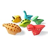 Dinosaurier Badespielzeug ohne Löcher(6 PCS),Babyweiches Badespielzeug Badewanne Lernen Dinosaurier...