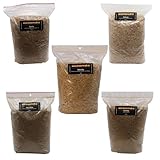 Räuchermehl/Räucherspäne SET Whisky-Mix mit zwei Klassikern Buche und Hickory sowie 3 Exoten aus...