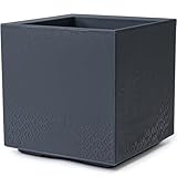 KONZEPT großer Pflanzkübel auf Rollen 40x40x40 cm, für innen und außen, quadratisch, anthrazit...