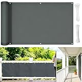 wiipara Balkon Sichtschutz Wetterfest 75x600cm, Balkonsichtschutz Ohne Bohren, Balkonabdeckung mit...