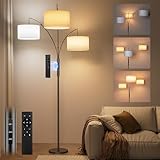 SIBRILLE 36W Bogenlampe Stehlampe mit Weiß Stoffschirm, 3000LM Superhelle Stehlampe mit...