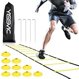Yissvic Fussball Trainingszubehör Koordinationsleiter mit 10 Hütchen Fussball Sachen Geschenke...
