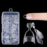 120 Stück Nageltips 12 Größen Acryl Nail Tips Almond Short Mandel Kurz Soft Gel Tips Set Pre-Buff...
