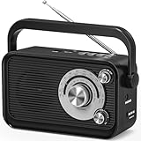Tragbares Radio, FM/AM/SW Kofferradio, Strom und Batteriebetrieb mit MP3 Funktion, Batterieradio mit...
