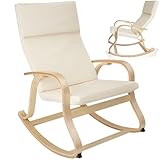 tectake® Holz Schaukelstuhl, Schaukelsessel mit Armlehnen, Rocking Chair, Sessel für Wohnzimmer,...