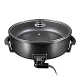 ecolle Hochwertige elektrische Pizzapfanne Partypfanne 42 cm/Grillpfanne/Elektropfanne/Pizzaofen...