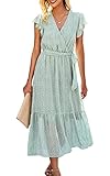 ASOMI Kleid Damen Sommer Boho: Blumen Wickelkleid Herbst Frühling Lang Maxikleid V-Ausschnitt...