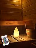 Moderne Tischleuchte kabellos Akku 21 cm Sauna Lampe Farbwechsel PL106 Leuchte Tischlampe...