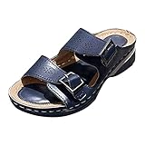Generisch 2026 Damen Sommer Einfarbig Schnallenriemen Lässig Offene Zehenkeile Weicher Boden...