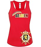 Belgien Belgium Belgique Fussball Fußball Trikot Look Jersey Fanshirt Damen Frauen Mädchen Tank...