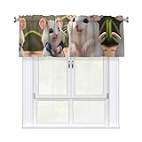 MJHKXLJ Kurze Vorhänge mit Volant-Stange, 137,2 x 45,7 cm, Lichtfilterung, einfache Installation...