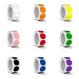 4500 Stk Runde Aufkleber Stickers 25mm Bunt Farbkodierung Etiketten Rolle Kleine Klebepunkte 9...