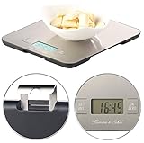 Rosenstein & Söhne Digitale Waage: Digitale Edelstahl-Küchenwaage mit Timer, bis 15 kg, auf 1 g...