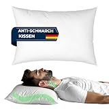 KNERST® Anti Schnarch Kissen - Ergonomisches Kopfkissen 40x80 Nackenschmerzen - Nackenstützkissen...