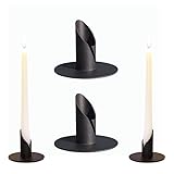 Kerzenständer,4 Stück Schwarze Kerzenständer,Schwarze Retro Candlelight Dinner...