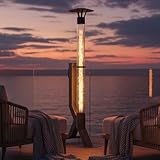 Pelletofen, Feuersäule, Terrassenheizer, Terrassenheizer, Gartenofen, Schwarz, 174 cm, Raucharmer...