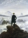 Close Up C. D. Friedrich Kunstdruck Wanderer über dem Nebelmeer (60cm x 80cm)