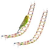 15-stufige Vogelleiterbrücke, 73 x 8 cm, rohes Holz und essbare Farbe, 2 Stück, Haustier-Hamster,...