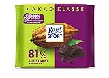 RITTER SPORT Die Starke 81 % aus Ghana 100 g, pure Edel-Bitterschokolade aus hochwertigem Kakao,...