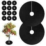 GeluEla 12 Stück Baumschutz Unkrautmatten, 52cm Durchmesser Rund Baumschutzmatte, Nichtgewebte...