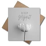 Trauer Karte mit Umschlag - einfühlsame Trauerkarte “In tiefem Mitgefühl” aufrichtige...