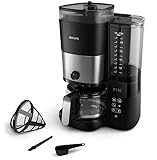 Philips All-in-1 Filterkaffeemaschine - integriertes Kegelmahlwerk für frisch gemahlenen Kaffee -...