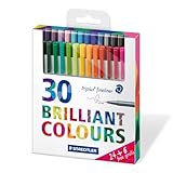 STAEDTLER 334 C30P Fineliner triplus (dreikant, Set mit 30 brillanten Farben, hohe Qualität Made in...