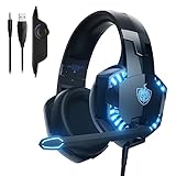 PHOINIKAS Gaming Headset für PS4/PS5/PC/Xbox One/Switch mit 3D-Surround-Sound, Mikrofon mit...