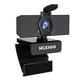 NexiGo N60 1080P Webcam, HD-Webcam mit Mikrofon, Softwaresteuerung und Datenschutzabdeckung,...