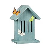 Relaxdays Schmetterlingshaus hängend, Insektenhotel für Garten, Balkon, Distelfalter, HxBxT: 25,5...