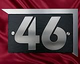 3D Hausnummer Edelstahl Schiefer Design Hausnummernschild Anthrazit Türschild V2A Leskow...