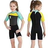 NATYFLY Neoprenanzug Kinder 2.5mm Neopren Thermal Badeanzug Jungen Mädchen Lange/Kurze Ärmel...