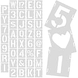 Garneck Wiederverwendbare Buchstaben Malschablonen Satz 3 Inch Hohlschrift Schablonen aus Robustem...