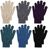 Boyiee 6 Paar Strickhandschuhe Erwachsene Vollfinger Handschuhe für Unisex Damen (Schwarz, Grau,...