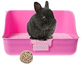 Silvergent Kaninchenkäfig Kaninchen Toilette Ecktoilette Ecke Katzenklo Töpfchen mit Gitter für...