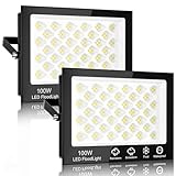 Sararoom LED Strahler Außen 100W 10000LM LED Fluter, 156 LED Kaltweiß 6500K Flutlicht Scheinwerfer...