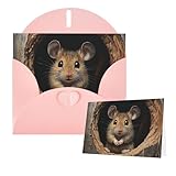 Thinking of You Karten mit Umschlägen Maus im Loch Blanko-Karten für alle Anlässe Trauerkarte...