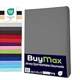 Buymax Spannbettlaken 90x200cm Baumwolle 100% Spannbetttuch Bettlaken Jersey, Matratzenhöhe bis 25...