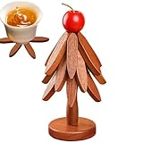 Holz Baum Topfuntersetzer Set,Klappbarer Tischuntersetzer,Getränke Untersetzer Für Drinks -...
