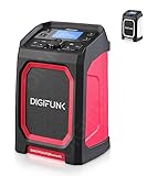 DigiFunk Baustellenradio mit Akku | Wiederaufladbar über USB | DAB+ / DAB, FM, Bluetooth, AUX |...