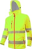 ACE Neon Lite Warnschutz-Jacke - Softshell-Warnjacke inkl. Reflektoren und abnehmbarer Kapuze - EN...